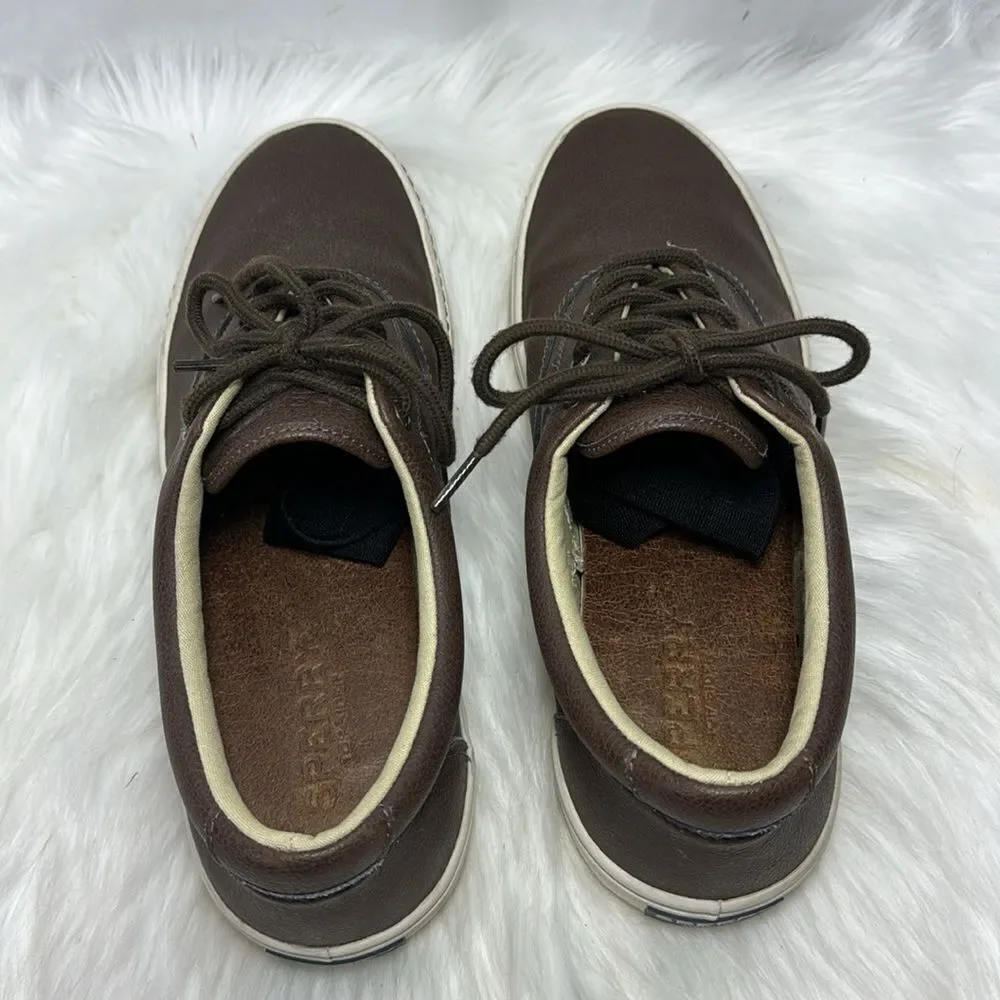 Sperry Topsider Cutter‎ Brown Leather Lace Up Boat Shoes Sz 11